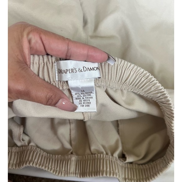 Drapers and Damon size 14 women  khaki cropped pants 0758 - Picture 4 of 6